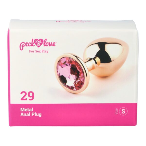 Pick&Love - No. 29 Rose Gold Butt Plug With Pink Crystal Size S - Image 8