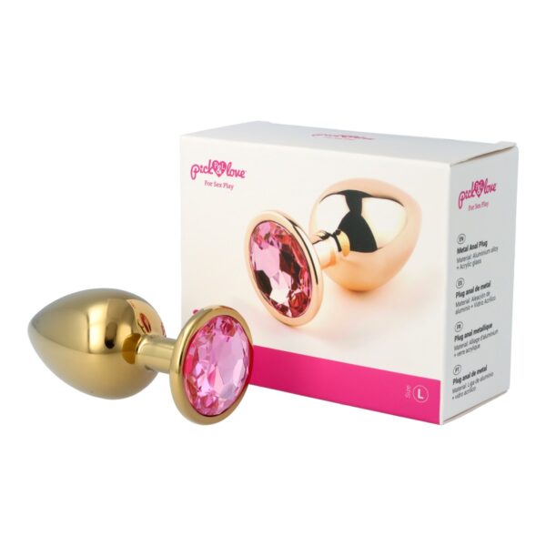 Pick&Love - No. 31 Rose Gold Butt Plug With Pink Crystal Size L - Image 11