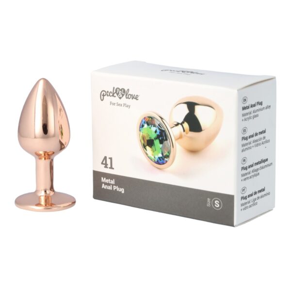 Pick&Love - No. 41 Rose Gold Butt Plug With Multicolour Crystal Size S - Image 8