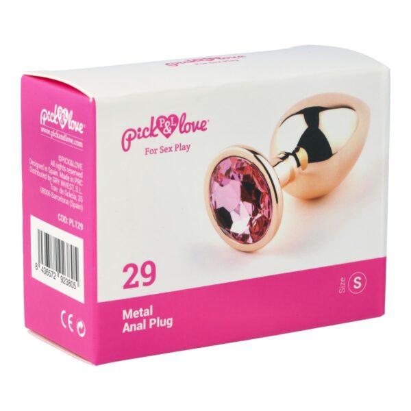 Pick&Love - No. 29 Rose Gold Butt Plug With Pink Crystal Size S - Image 9