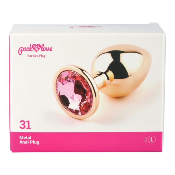 Pick&Love - No. 31 Rose Gold Butt Plug With Pink Crystal Size L - Image 9