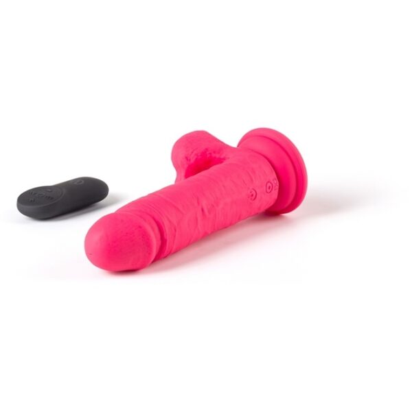 Virgite - Realistic 6.5 Inch Remote Dildo With Balls Pink R12 - Image 4