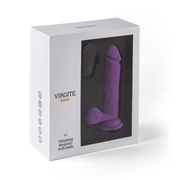 Virgite - Realistic 6.5 Inch Remote Dildo With Balls Purple R12 - Image 6