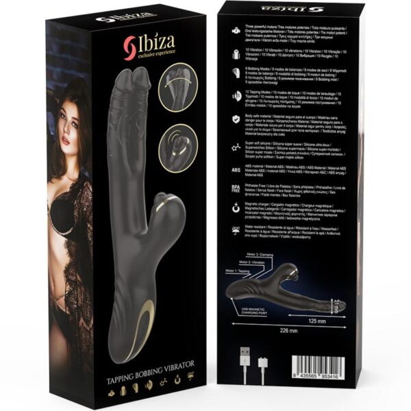 Ibiza - Two Dragons Double Rabbit Vibrator Black - Image 6