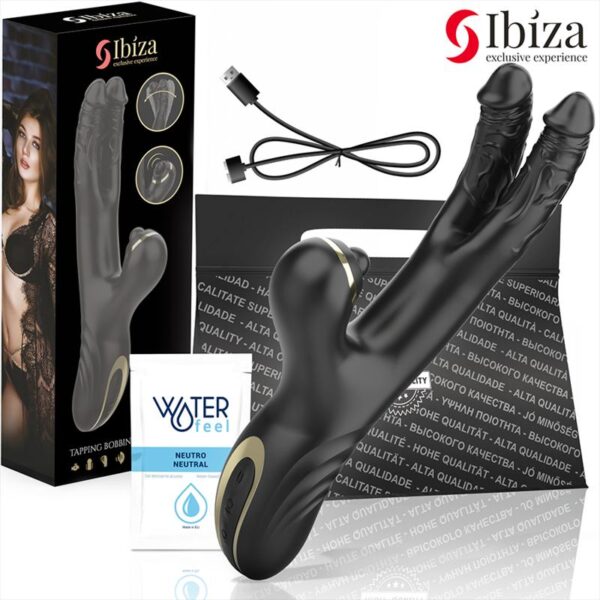 Ibiza - Two Dragons Double Rabbit Vibrator Black